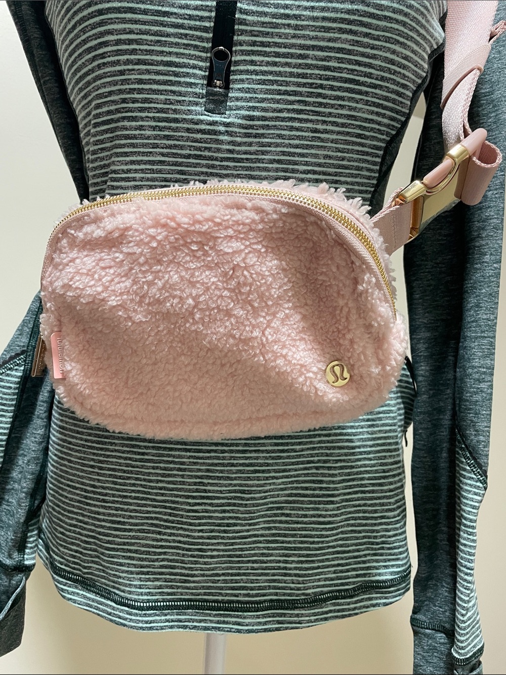 Lululemon Pink Fuzzy Crossbody Purse